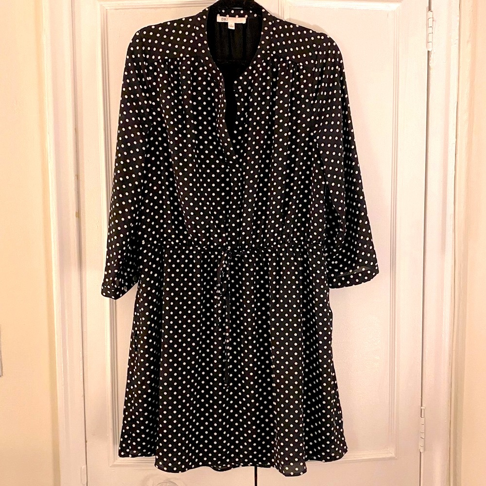 Black & White Polka Dot Dress, size L, perfect for spring 💐Never worn